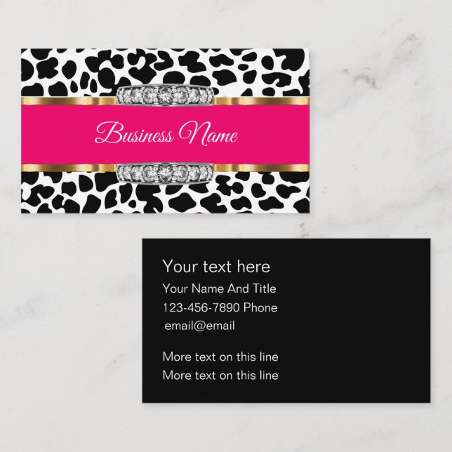 Klassische Glitzy Animal Pattern Trends Business C Visitenkarte (Vorne/Hinten)