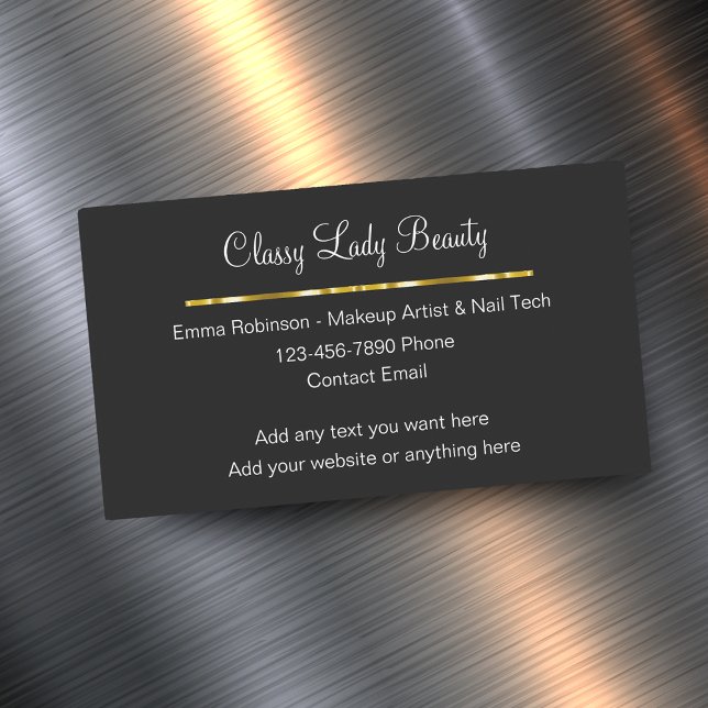 Klassische Glitzy Beauty Magnetic Business Cards Magnetische Visitenkarte (Von Creator hochgeladen)