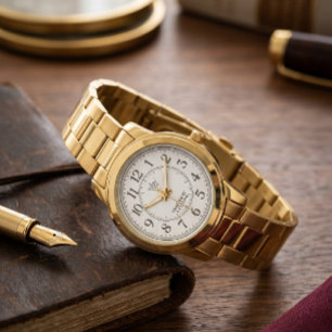 Klassische Gold-Armbanduhr mit Minimalistischer Op Armbanduhr