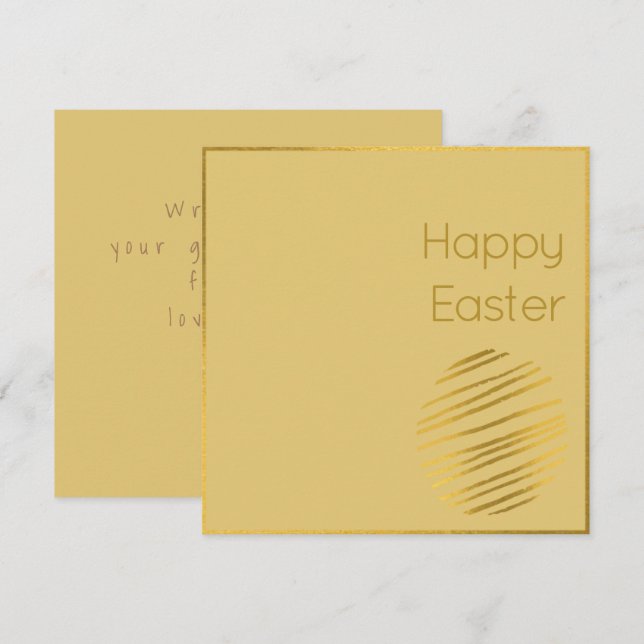 Klassische Gold Ei Osterkarte (Vorne/Hinten)