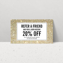 Klassische Gold Glitzer Salon Referenzkarte