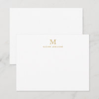 Klassische Gold Modern Monogram Erstkarte