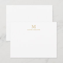 Klassische Gold Modern Monogram Erstkarte