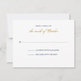 Klassische Gold- und Navy-SVP-Karte RSVP Karte