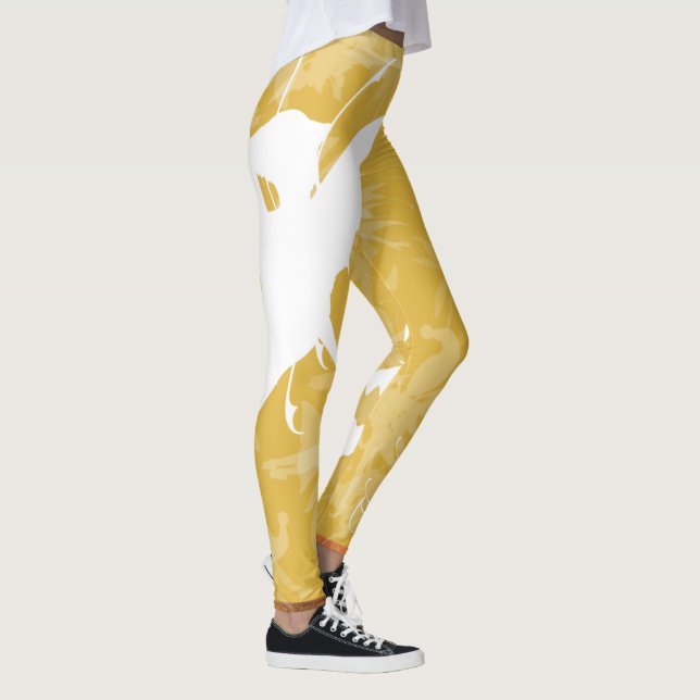 Klassische Gold verzaubernde weiße Fee Leggings (Rechts)