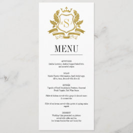 Klassische Gold Wappen Wedding Menu Card Menükarte