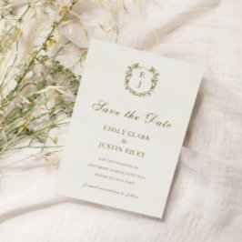 Klassische Golden Monogram Save the Date Hochzeit Einladung