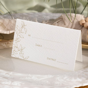 Klassische goldene Grüne Hochzeit geklappt Platzkarte
