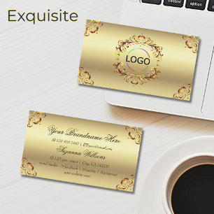 Klassische goldene Verzierte Dekoration mit Logo P Visitenkarte