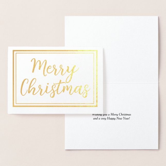 Klassische Goldfolie Frohe Weihnachtskarte Folienkarte (Anzeige)