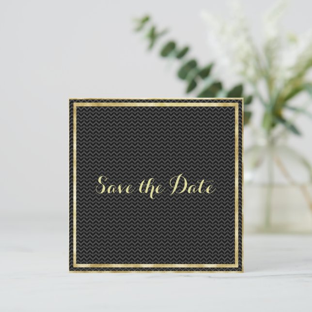 Klassische Goldrahmen Save the Date (Stehend Vorderseite)