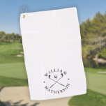 Klassische Golfklubs Personalisierter Name Golfhandtuch<br><div class="desc">Personalisieren Sie den Namen,  um ein klassisches und stilvolles Golfgeschenk zu schaffen. Ideal für Privatpersonen,  Golfclubs und als Geschenk für Firmen. Entwickelt von Thisisnotme©</div>