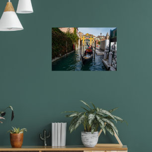 Klassische Gondelvertäuung in Venedig Poster