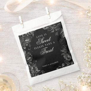 Klassische Gothic Black Liebe ist süße Hochzeit Geschenktütchen