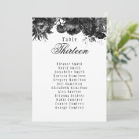 Klassische Gothic White Hanging Seating Chart Card