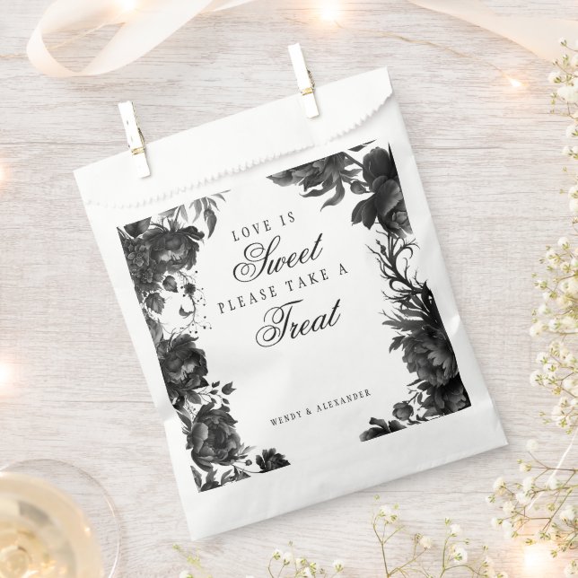 Klassische Gothic White Liebe ist süße Hochzeit Geschenktütchen (Ausgeschnitten)