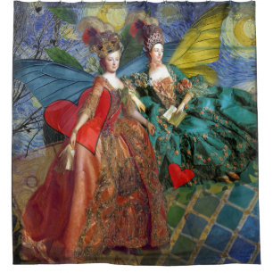 Klassische gothische Zwillinge Whimsical Schmetter Duschvorhang