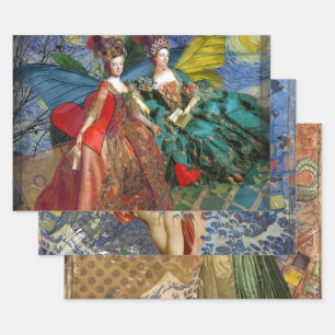 Klassische gothische Zwillinge Whimsical Schmetter Geschenkpapier Set