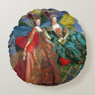 Klassische gothische Zwillinge Whimsical Schmetter Rundes Kissen