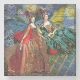 Klassische gothische Zwillinge Whimsical Schmetter Steinuntersetzer