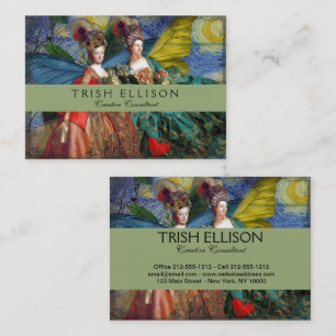 Klassische gothische Zwillinge Whimsical Schmetter Visitenkarte