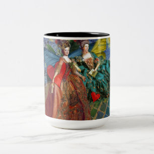 Klassische gothische Zwillinge Whimsical Schmetter Zweifarbige Tasse