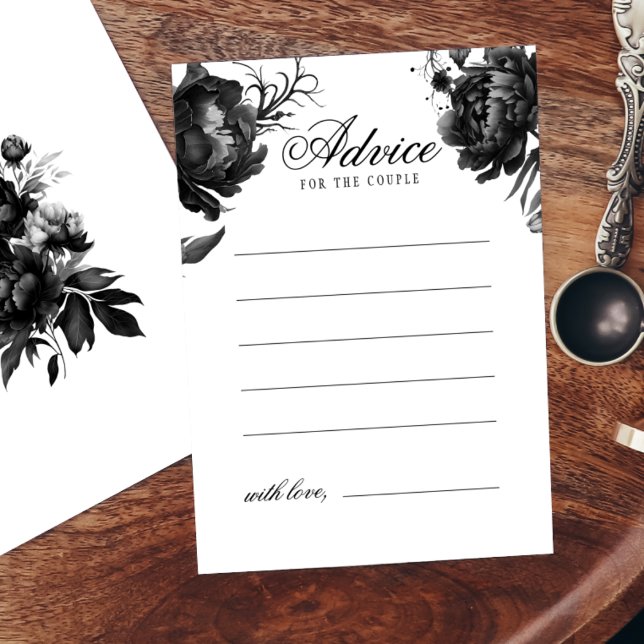Klassische Gotische White Wedding Advice Card Hinweiskarte (Von Creator hochgeladen)