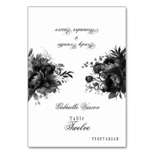 Klassische Gotische White Wedding Foldable Platzka Tischnummer