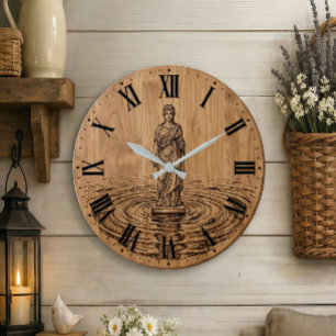 Klassische Göttinnen-Statuen-Wanduhr   Vintage-Dek Große Wanduhr