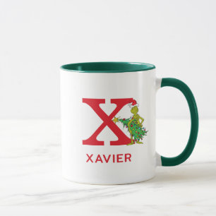 Klassische Grafik   Name und Monogramm X Tasse