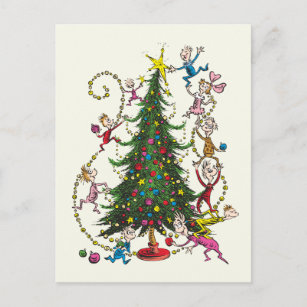Klassische Grafik   Weihnachtsbaum Feiertagspostkarte
