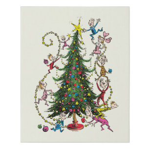 Klassische Grafik   Weihnachtsbaumurlaub Künstlicher Leinwanddruck