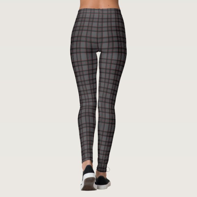 Klassische, graue Karierte Leggings (Rückseite)