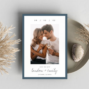 Klassische Grenze   Einfaches elegantes vertikales Save The Date