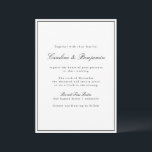 Klassische Grenzskripte Schwarz-weiß Elegante Hoch Einladung<br><div class="desc">Klassische traditionelle Schrift Elegante Einladung zur Hochzeit mit schmalen Grenzen in Schwarz auf einem weißen Hintergrund</div>