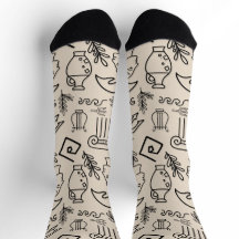 Klassische griechisch-römische Line-Art-Socken: Ze