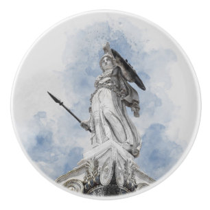 Klassische griechische Athena-Statue - dekorativ Keramikknauf