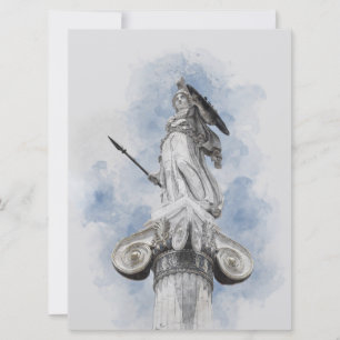 Klassische griechische Athene-Statue Einladung – E