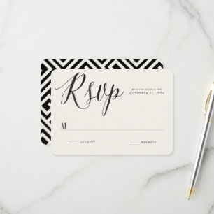 Klassische griechische Schlüsselkalligrafie Script RSVP Karte