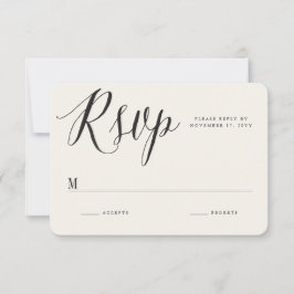 Klassische griechische Schlüsselkalligrafie Script RSVP Karte