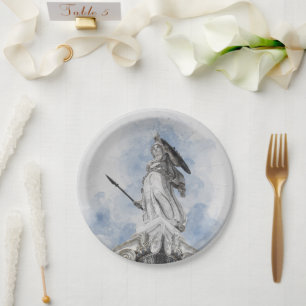 Klassische griechische Statue Athena Pappteller