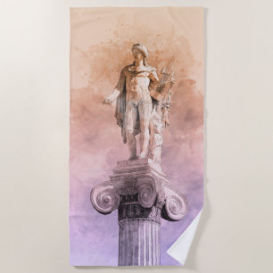 Klassische griechische Statue von Apollo Strandtuch