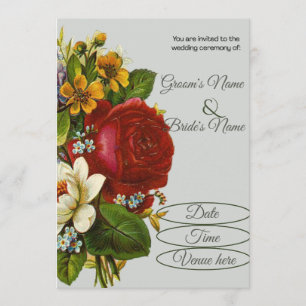 Klassische großartige Blumenhochzeits-Einladung zu Einladung