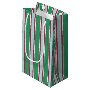 Klassische grün-blaue Weihnachts-Gestreifte Gesche Kleine Geschenktüte