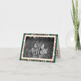 klassische grüne Creme-Weihnachtsblumen gefaltetes Feiertagskarte