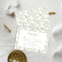 Klassische grüne florale Garten-Toile-Antwortkarte