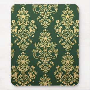 Klassische grüne Rokoko-Ornamentik Mousepad