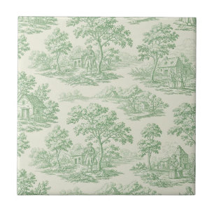 Klassische grüne Toile-Farmlandschaft Fliese