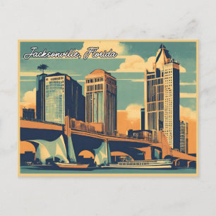 Klassische Grüße aus Jacksonville Retro Postkarte