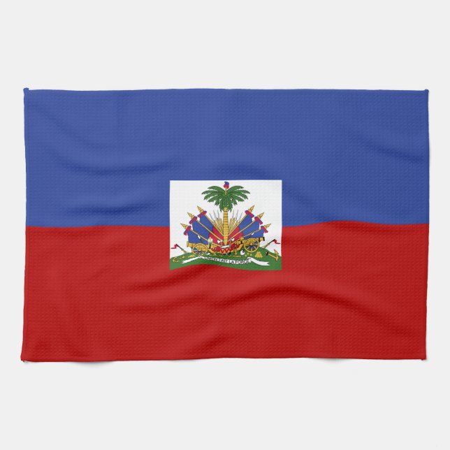 Klassische haitianische Flagge Geschirrtuch (Horizontal)